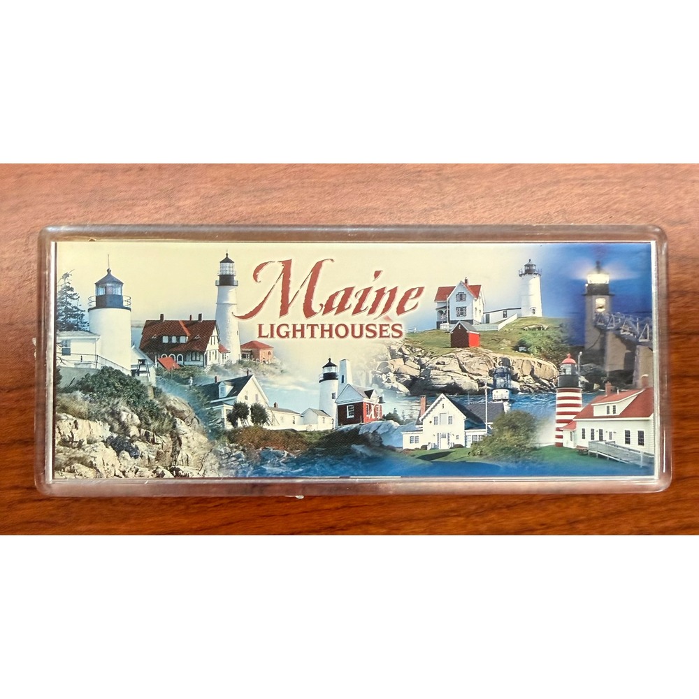 Maine Lighthouses Souvenir Acrylic Magnet Coastal Nautical New England Decor